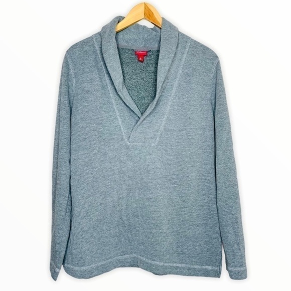 Merona Grey V-Neck Fleece Lined Sweatshirt - Picture 4 of 10
